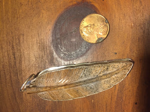 Sterling Silver Jasper carved feather