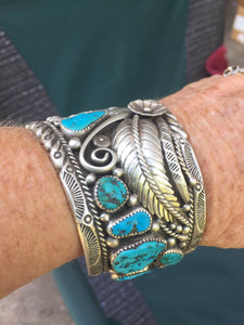 Navajo huge old Sterling silver bracelet