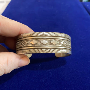 Solid Sterling Silver B Morgan traditional Navajo bracelet