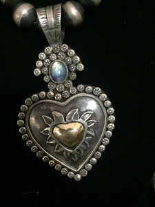 "The Golden Heart" with moon stone
