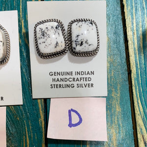 White Buffalo Turquoise post earrings
