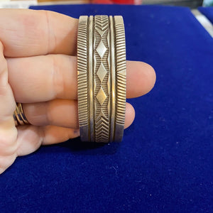Solid Sterling Silver B Morgan traditional Navajo bracelet