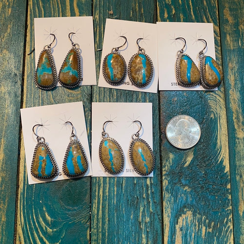 Kingman Ribbon Turquoise earrings