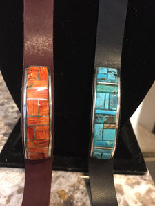 Inlay leather bracelet