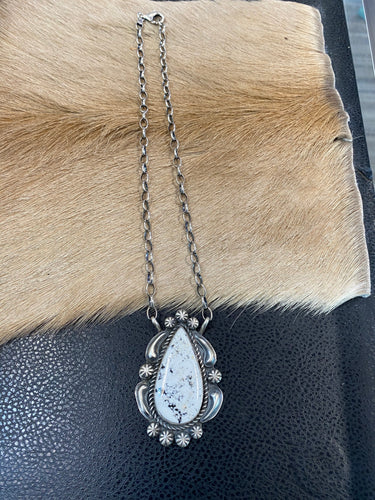 White Buffalo necklace 2.5 inch Pendant     “The Cover Girl”