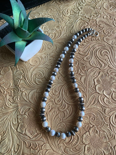 Freshwater pearls and Navajo pearls 20 inch 6mm