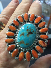 Sunburst ring Turquoise/ spiny