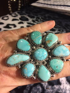 Huge Royston Turquoise Flower Cluster Ring
