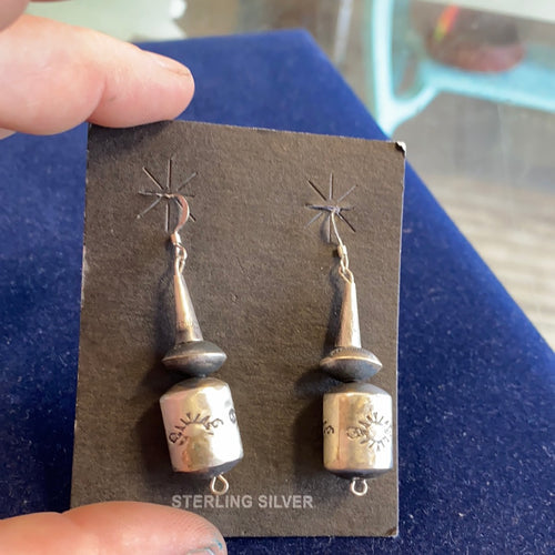2 inch sterling silver Tube earrings