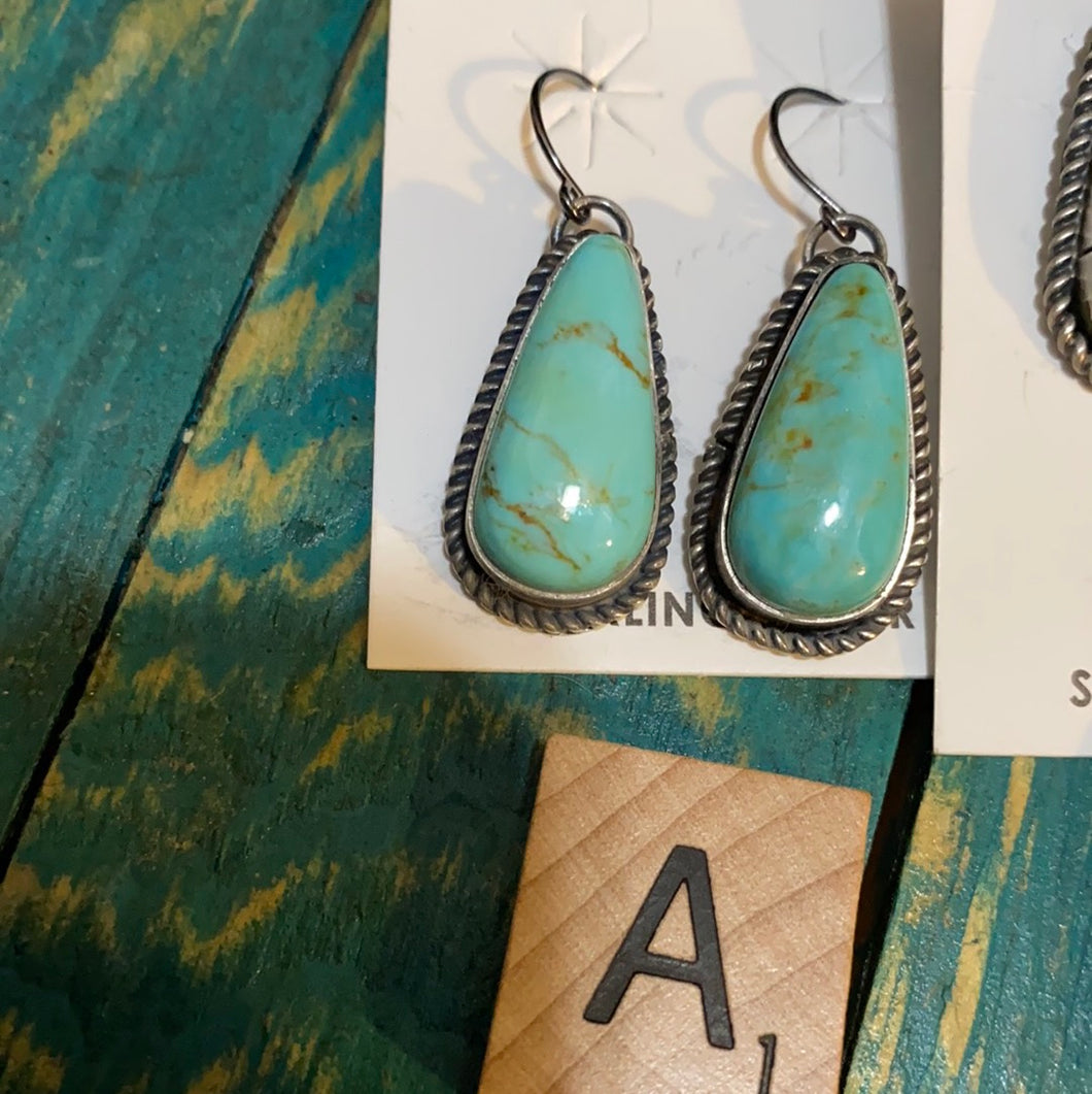 Sterling silver earrings with Kingman Turquoise