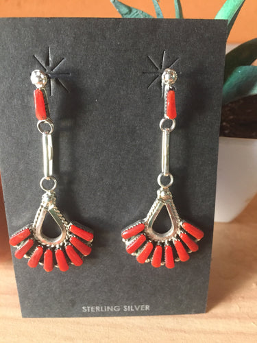 Red Corral fan shaped earrings