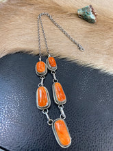 Spiny Oyster Orange 5 stone necklace
