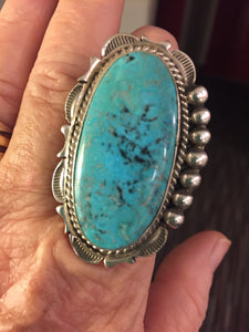 "The Turquoise/black matrix ring"