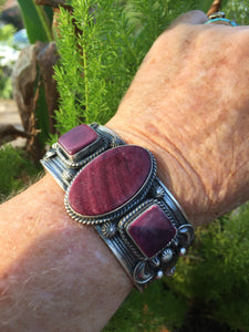 "The  War Bonnet". Purple spiny bracelet