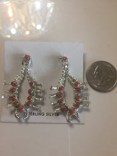 Red Coral squash earrings