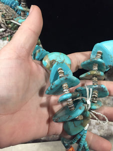 "The Graduated Slab" Turquoise necklace