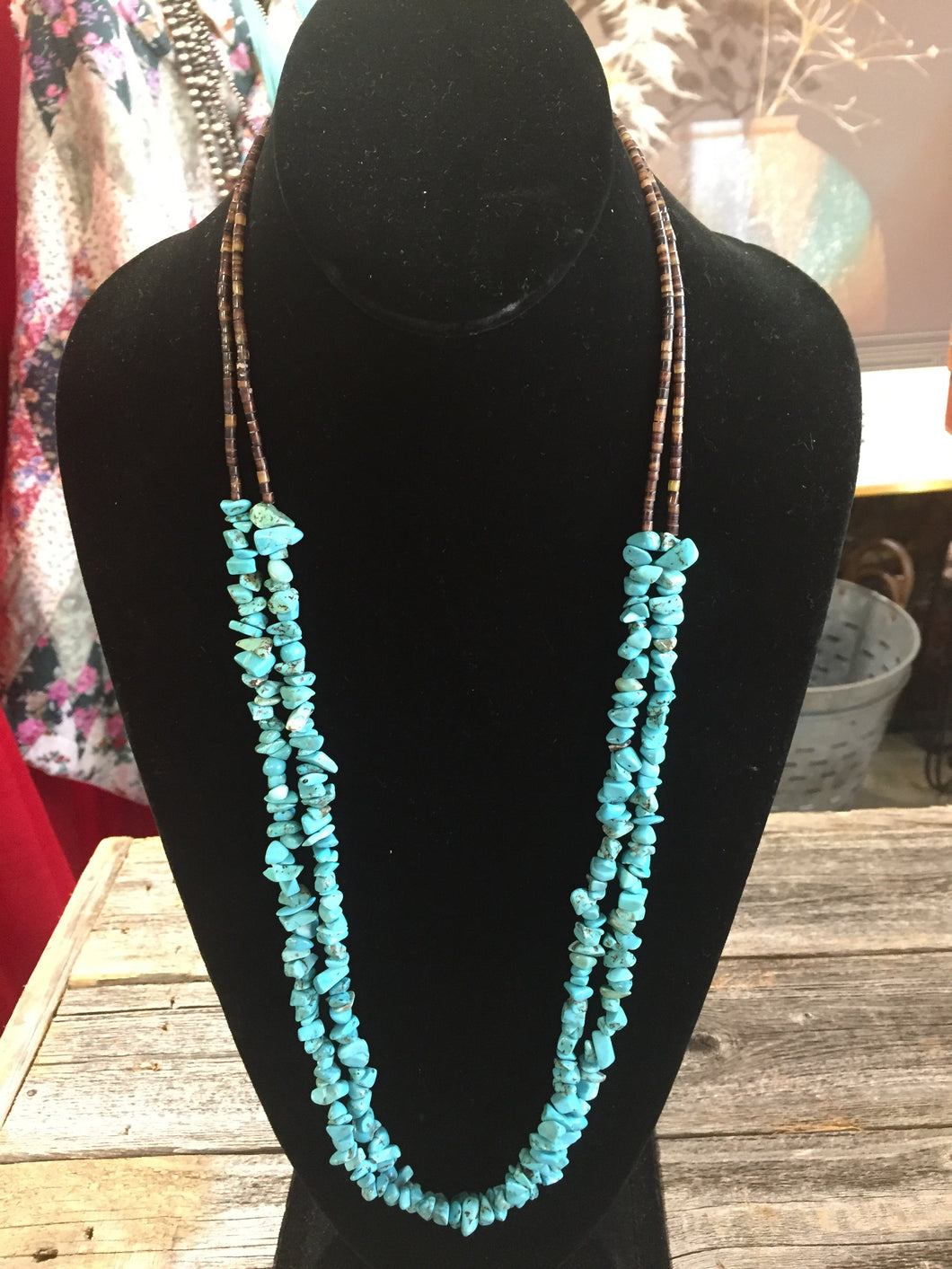 Heishi beads and Turquoise necklace