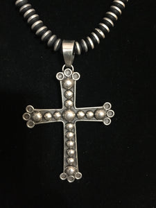 Large Sterling silver bead cross