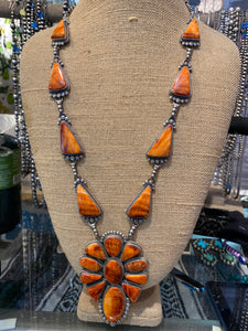 Outrageously orange spiny oyster necklace