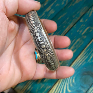 Sterling Silver tooled bracelet #1