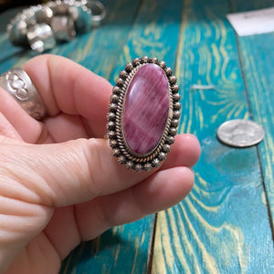 Perfect oval purple spiny oyster ring