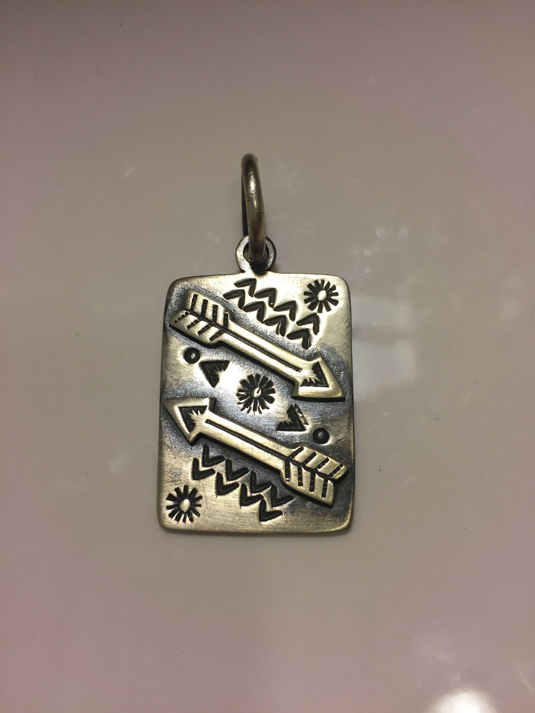 Solid Sterling Silver charm with arrows