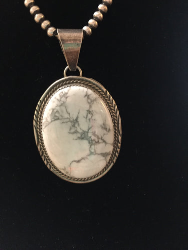 Large Howlite stone pendant