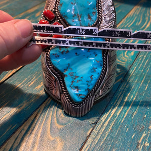 “The double” turquoise and red Mediterranean coral