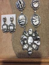 "The Zebra" white Buffalo Turquoise necklace