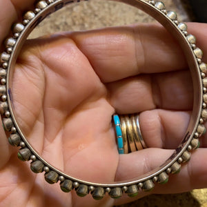 Turquoise circle 4mm stoned  bangle