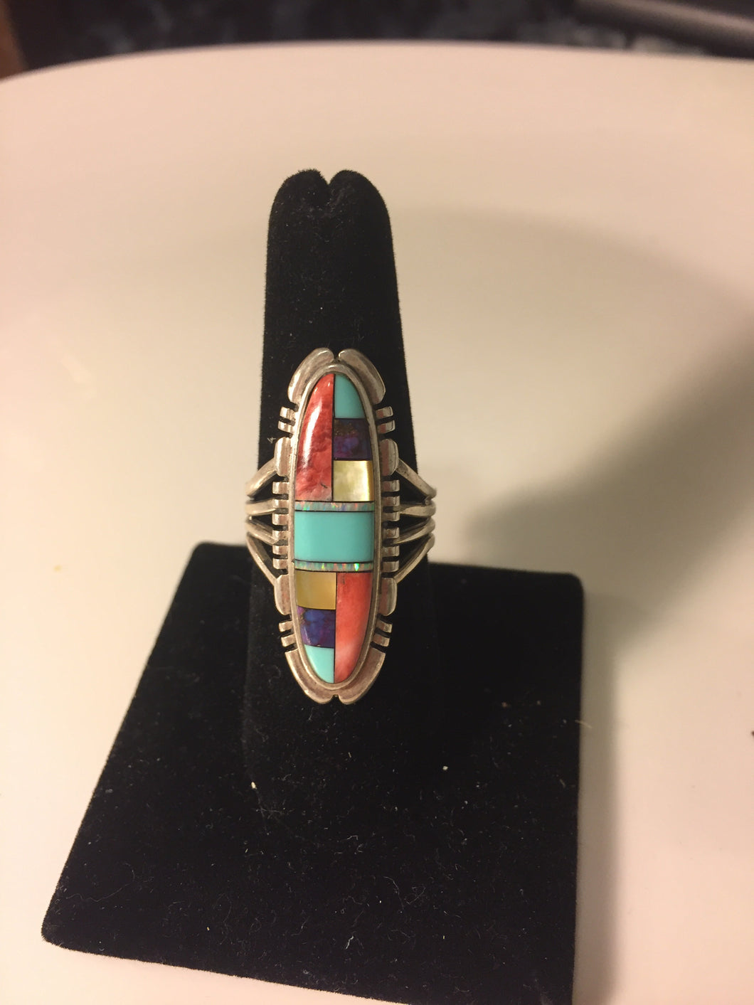 Inlay Sterling silver ring