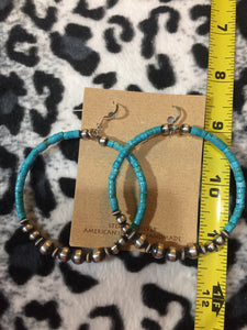 "The Fiesta"/ Navajo pearls and Turquoise earrings