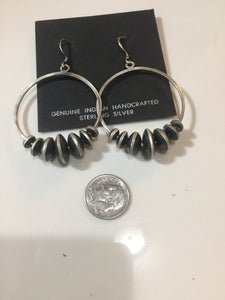 Disk Navajo pearl earrings
